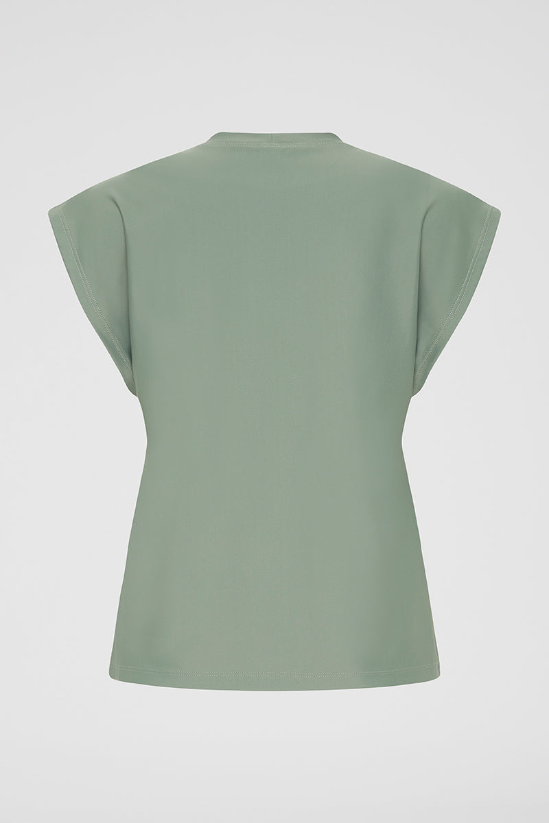 Ghost mannequin back view of the Perfect 10 Sleeveless UPF50+ rash vest premium Italian eco-fabric
