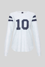 Front View UPF50+ Perfect 10 rashguard in Grey Marle and Navy