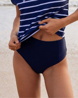 High Waist Bikini Brief - Navy