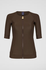 SALE - Zip Short Sleeve Rashguard - Chocolate