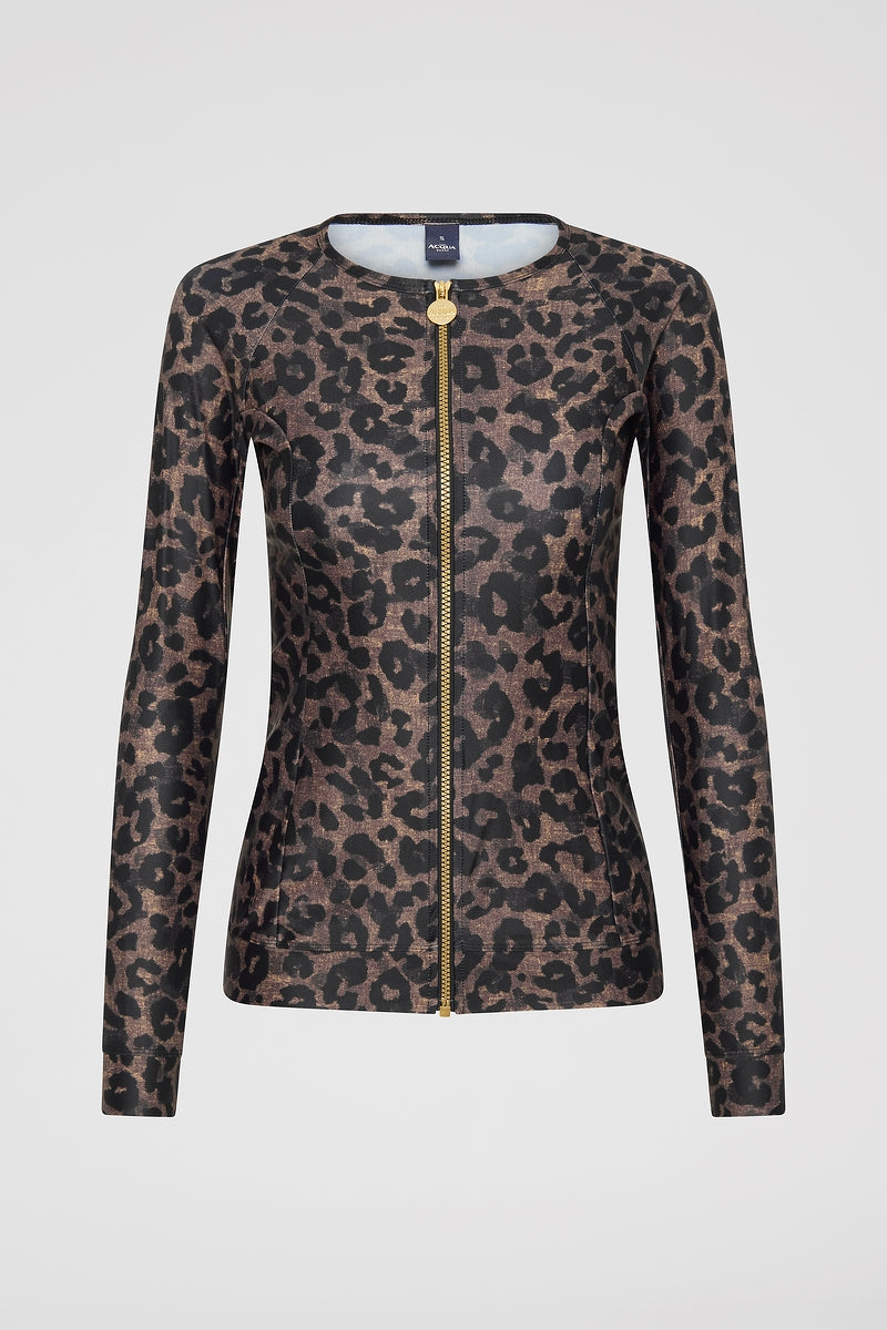 Zip Long Sleeve Rashguard - Leopard