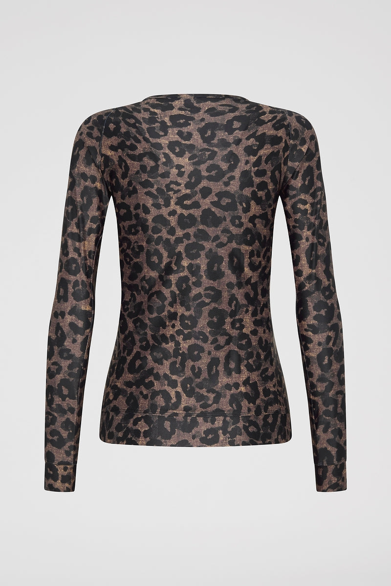 Zip Long Sleeve Rashguard - Leopard