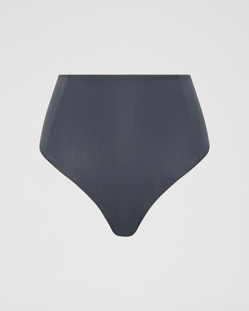 High Waist Bikini Brief - Titanium