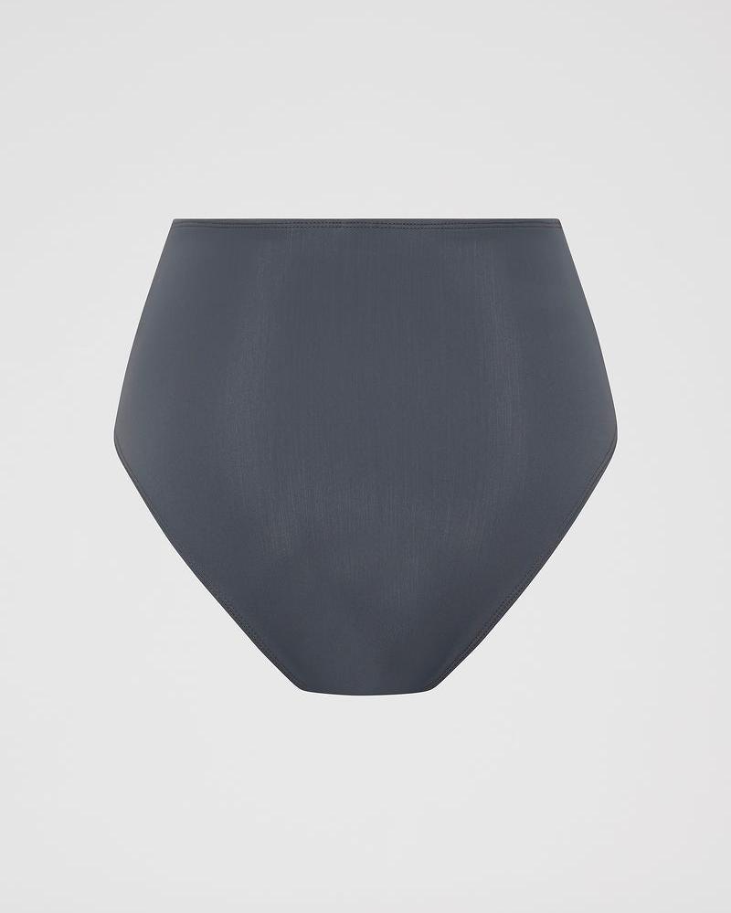 High Waist Bikini Brief - Titanium