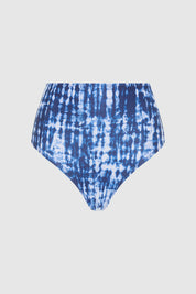 High Waist Bikini Brief - Indigo Tie-Dye