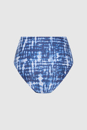 High Waist Bikini Brief - Indigo Tie-Dye