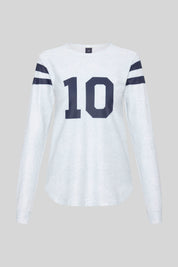 Front View UPF50+ Perfect 10 rashguard in Grey Marle and Navy