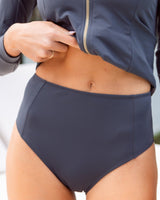 High Waist Bikini Brief - Titanium